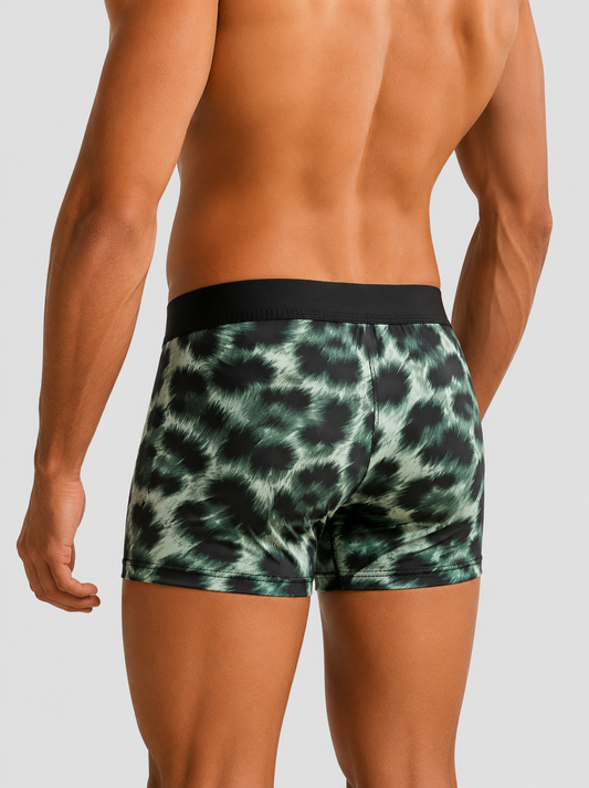 ZENVA Premium Men's Ocean Marble Boxer Briefs ā Black & Aqua | Ultra Soft, Breathable & 4-Way Stretch (PACK OF 3)