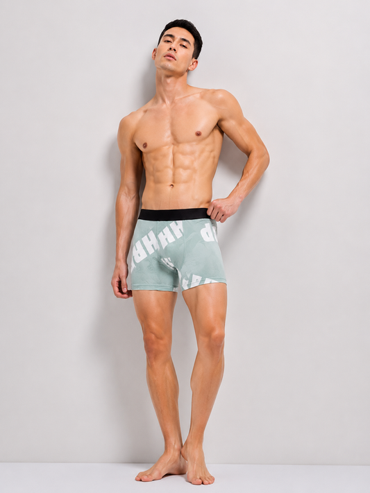 ZENVA Premium Men's Graphic Print Boxer Briefs ā Mint Green | Ultra Soft, Breathable & 4-Way Stretch (PACK OF 3)