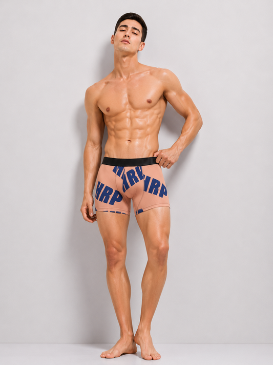ZENVA Premium Men's Graphic Print Boxer Briefs ā Peach Pink | Ultra Soft, Breathable & 4-Way Stretch (PACK OF 3)
