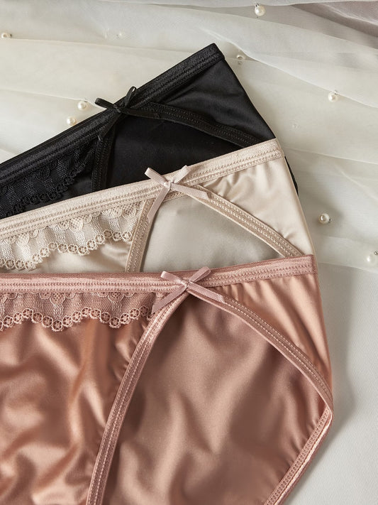 Womenβs Satin Silk Panty Combo Pack of 3 | Soft Glossy Bikini Briefs | Comfortable Stretchable Everyday Innerwear