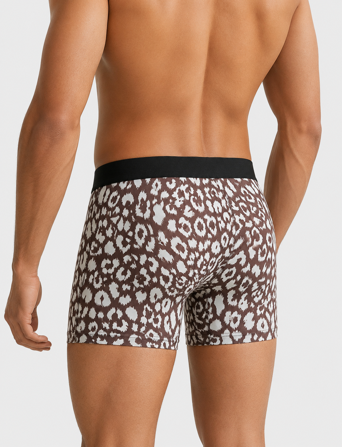 Men’s Leopard Print Boxer Briefs – Pack of 3 | Soft Stretch Trunks | Premium Everyday Underwear for Men