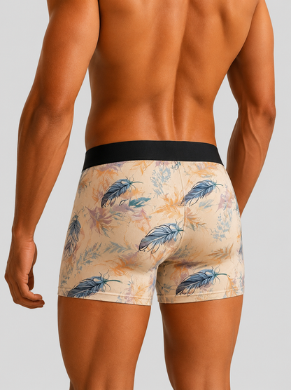 ZENVA Premium Men's Desert Tropical Boxer Briefs – Peach Beige | Ultra Soft, Breathable & 4-Way Stretch (PACK OF 3)