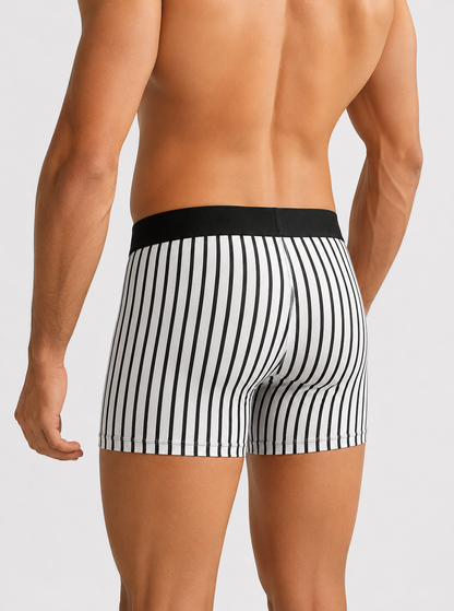 ZENVA Premium Men's Striped Boxer Briefs – Ultra Soft Stretch Trunks | Breathable Comfort & Modern Fit (PACK OF 3)
