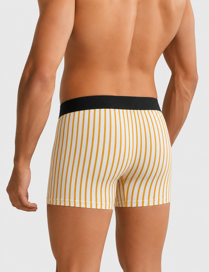 Men’s Striped Boxer Briefs – Pack of 3 | Soft Stretch Trunks | Premium Everyday Underwear for Men