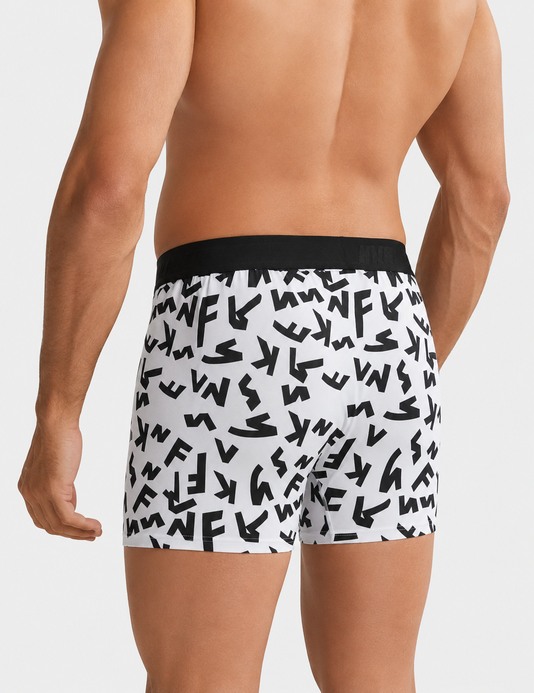 ZENVA Premium Men's Boxer Briefs – White & Black Printed Stretch Trunks | Ultra Soft, Breathable & All-Day Comfort (PACK OF 3)