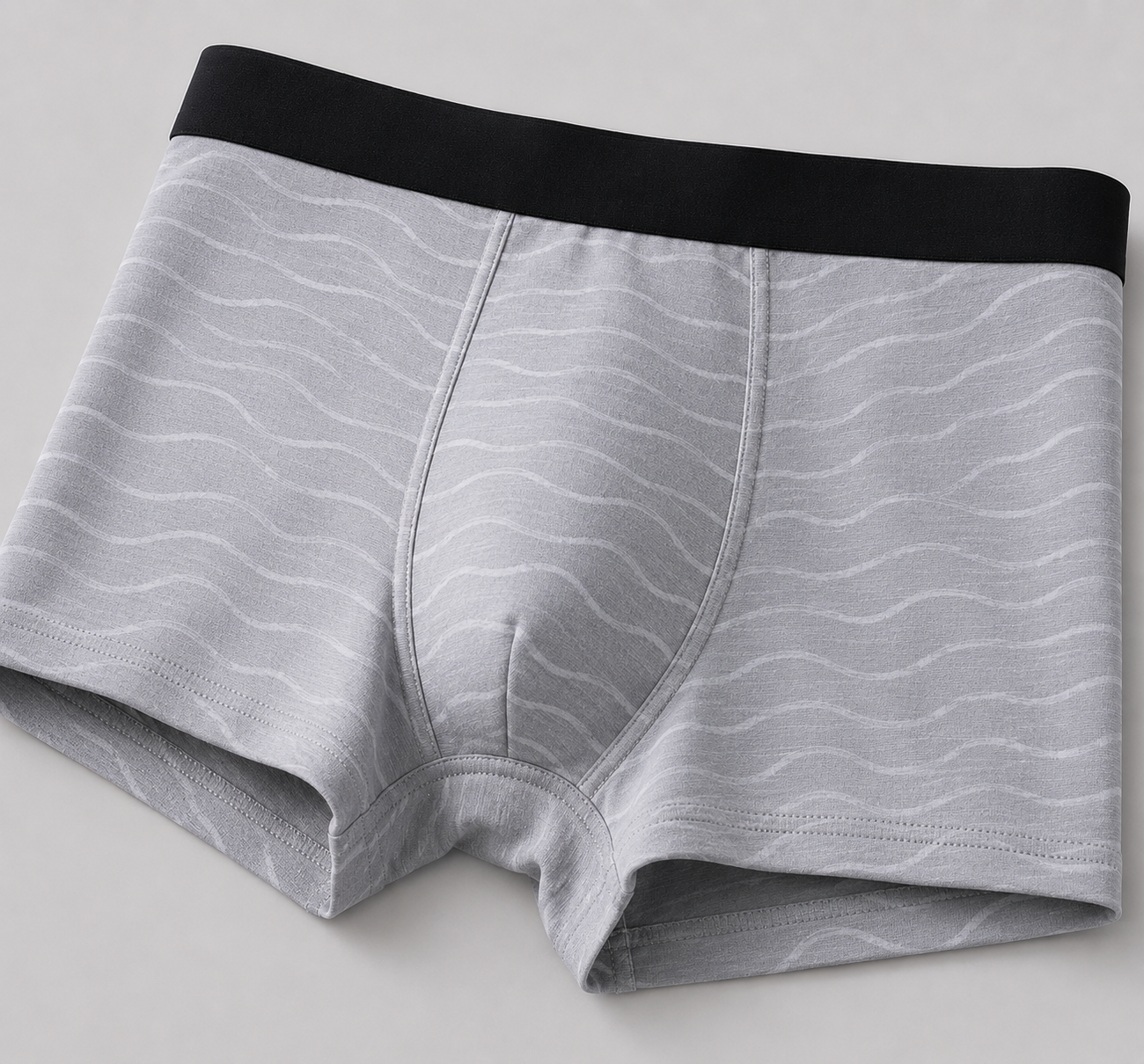 ZENVA Glacier Grey Wave Print Boxer Briefs for Men | Ultra-Soft Stretch | Breathable Everyday Comfort (PACK OF 3)