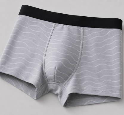 Men’s Wave Print Boxer Briefs – Pack of 3 | Soft Stretch Trunks | Premium Everyday Underwear for Men