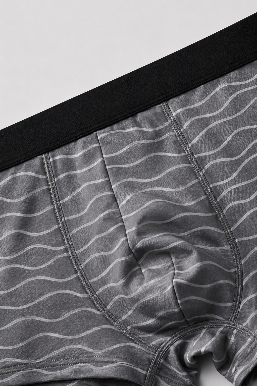 Men’s Wave Print Boxer Briefs – Pack of 3 | Soft Stretch Trunks | Premium Everyday Underwear for Men