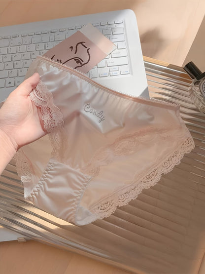Luxury Satin Lace Panty for Women | Soft Silk Feel Bikini Brief | Elegant Comfortable Everyday Innerwear(PACK OF 3)