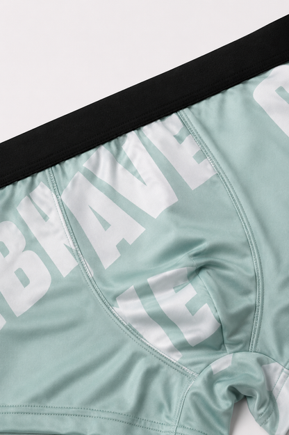 ZENVA Premium Men's Graphic Print Boxer Briefs – Mint Green | Ultra Soft, Breathable & 4-Way Stretch (PACK OF 3)