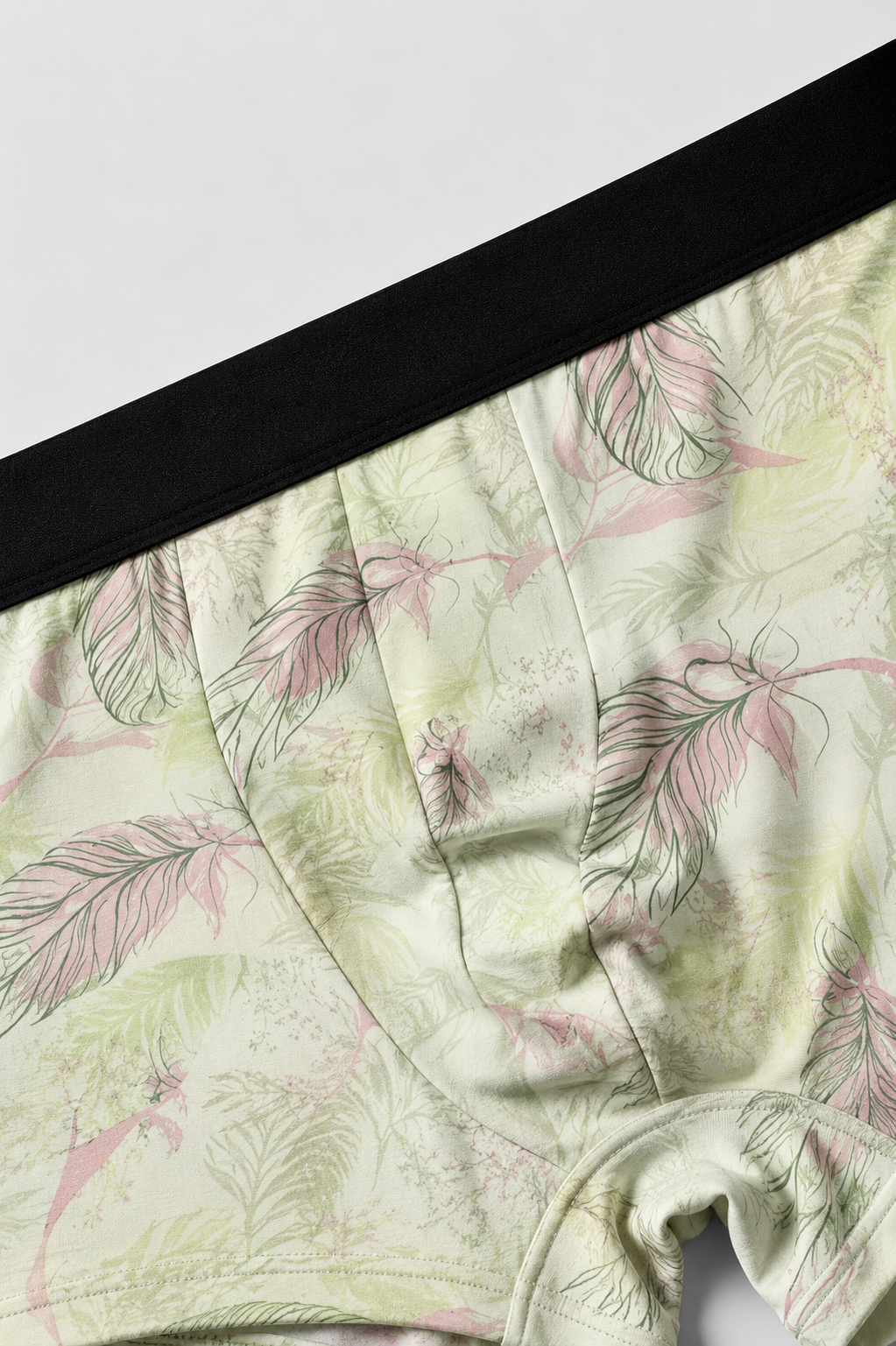 ZENVA Premium Men's Tropical Floral Boxer Briefs – Ivory & Sage Green | Ultra Soft, Breathable & 4-Way Stretch (PACK OF 3)