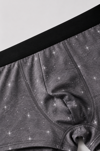 ZENVA Cosmic Charcoal Print Boxer Briefs for Men | Ultra-Soft Stretch | Premium Everyday Comfort (PACK OF 3)