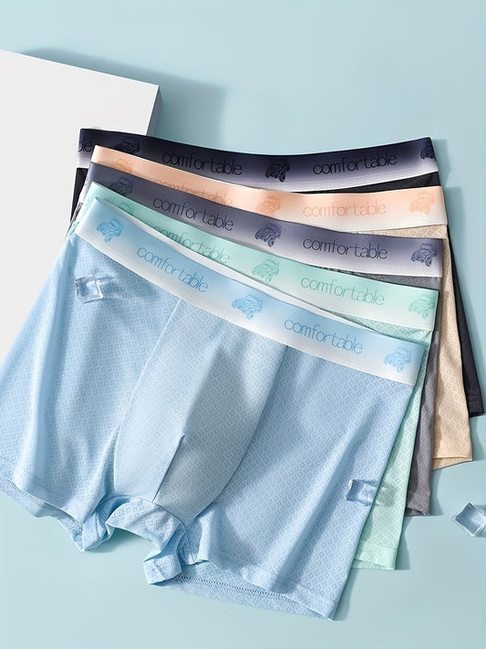 ZENVA™ Ice Silk Cooling Boxer Briefs – Ultra Breathable Mesh (PACK OF 5)