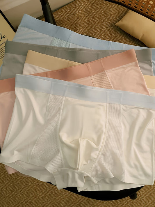 ZENVA™ Seamless Ice Silk Boxer Briefs – Ultra Breathable Mesh Comfort (PACK OF 5)