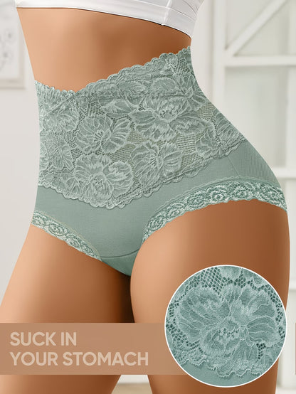 High-Waist Lace Shaper Panty – Tummy Control & Breathable Comfort (PACK OF 3)