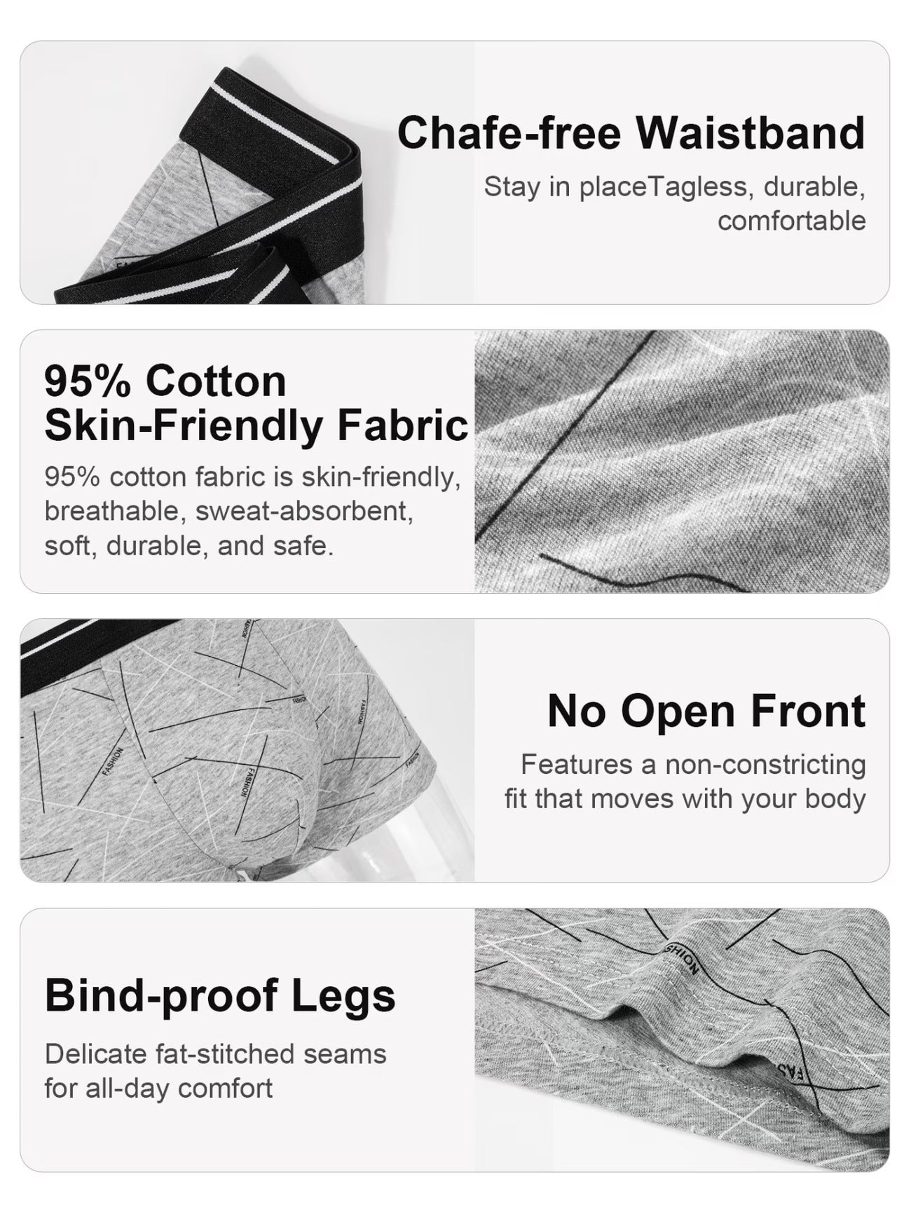 ZENVA™ CottonFlex Boxer Briefs – Ultra Soft Breathable | All-Day Comfort Series (PACK OF 4)