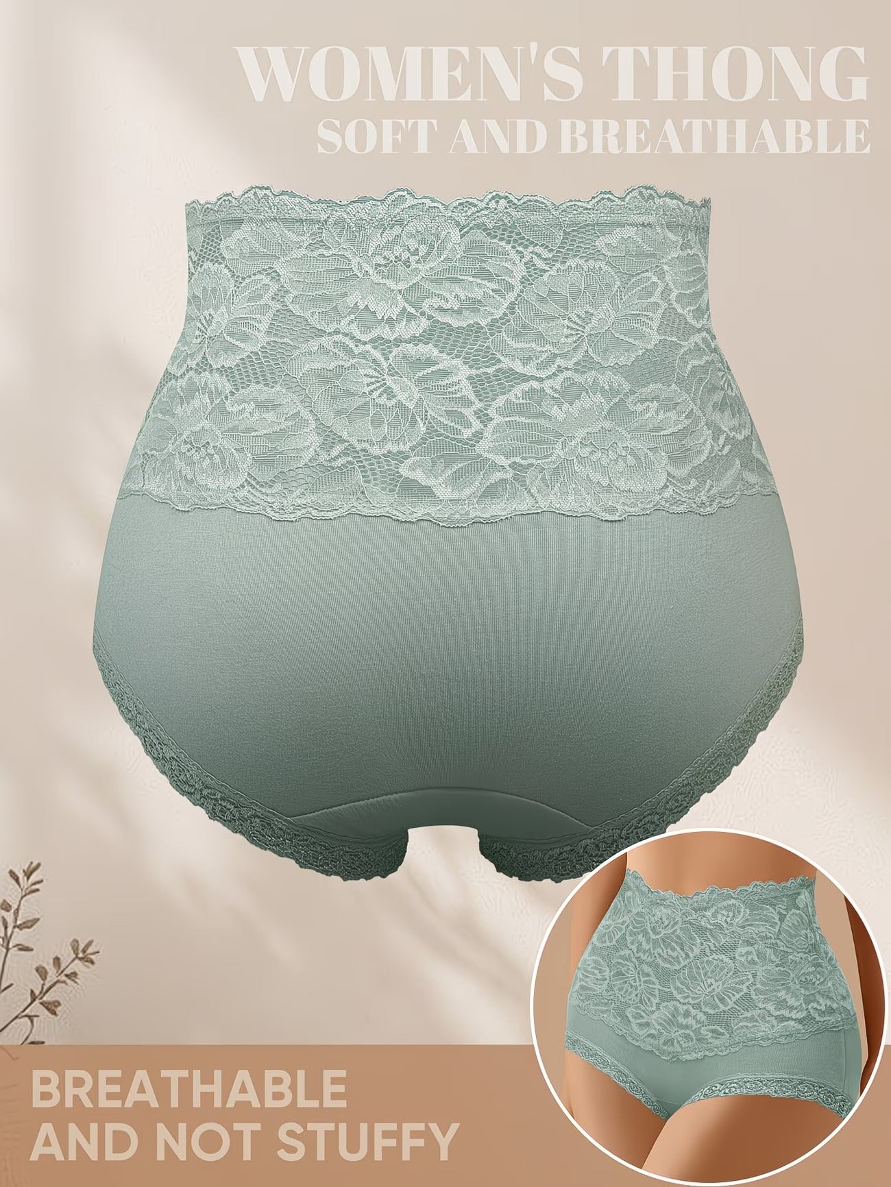 High-Waist Lace Shaper Panty – Tummy Control & Breathable Comfort (PACK OF 3)