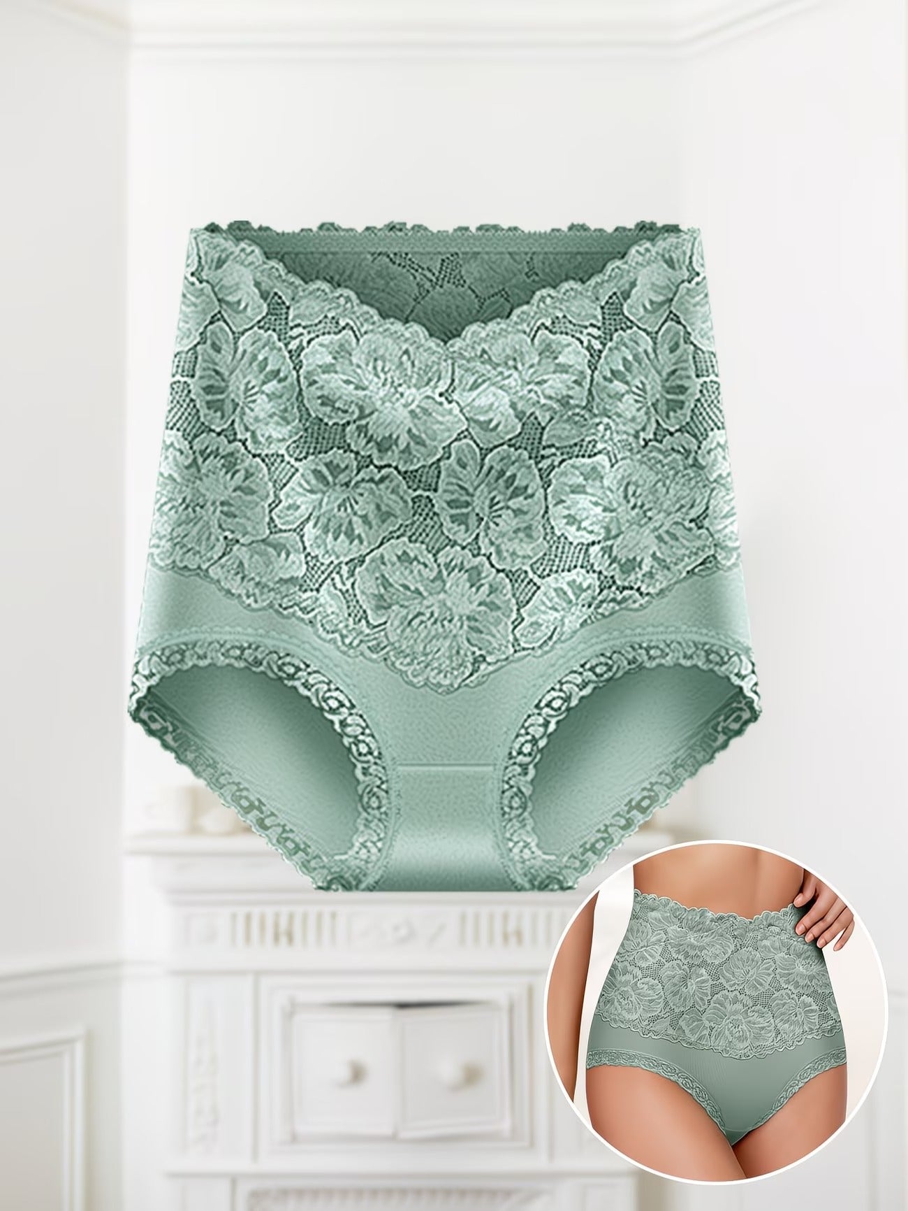 High-Waist Lace Shaper Panty – Tummy Control & Breathable Comfort (PACK OF 3)