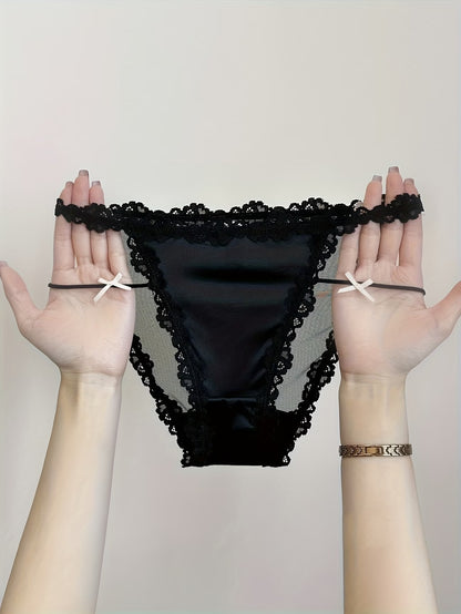 Luxe Lace Satin Panties – Ultra Soft Elegant Comfort | Premium (4PCS Pack)