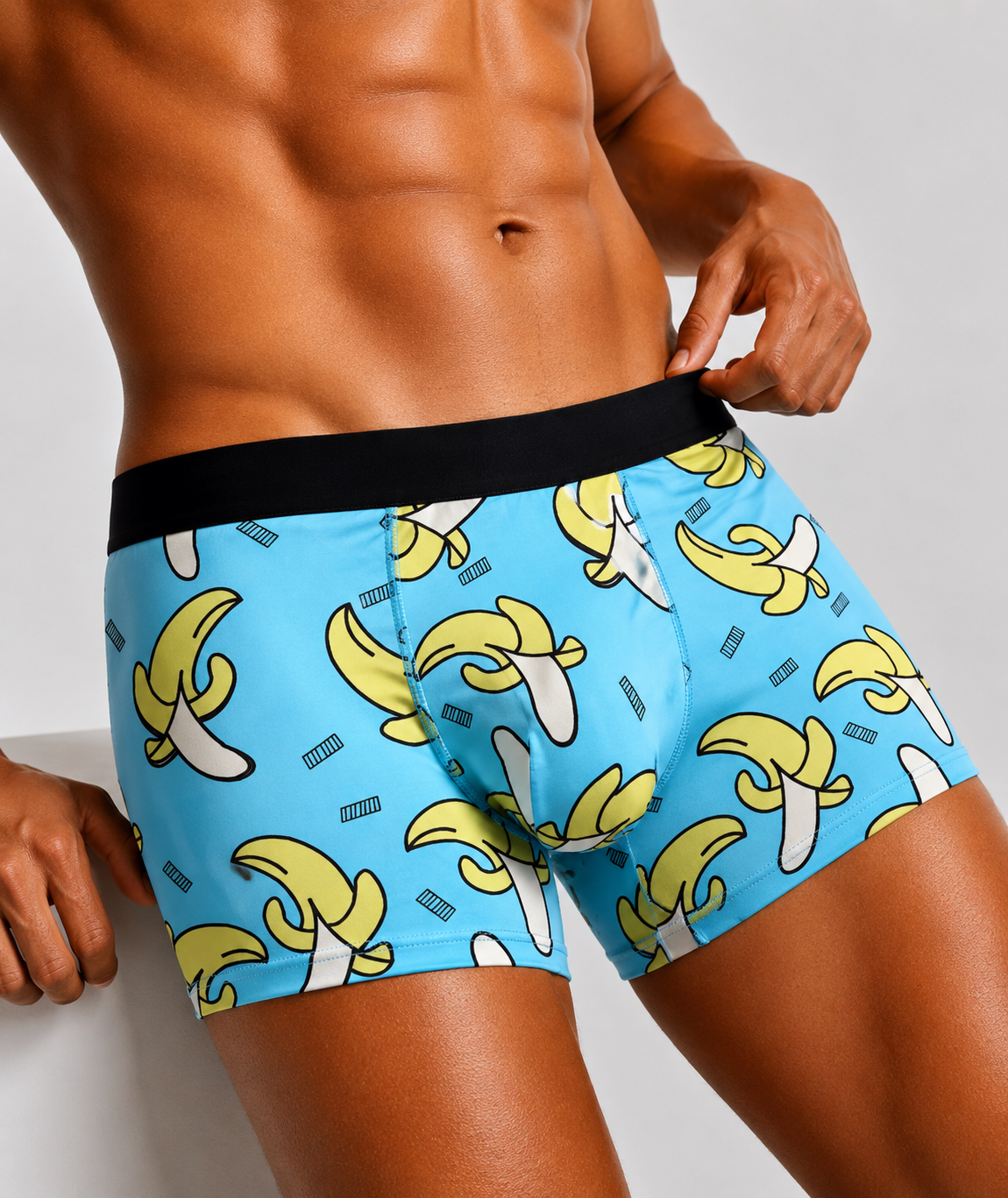 ZENVA Premium Banana Print Boxer Briefs for Men | Ultra-Soft Stretch | Breathable Mid-Rise Everyday Underwear (PACK OF 3)