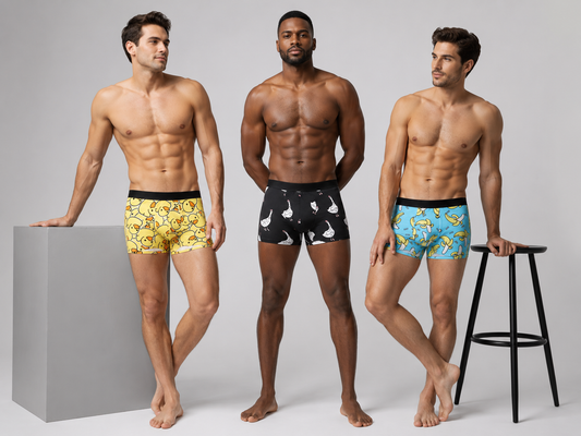 Men’s Printed Boxer Briefs – Pack of 3 | Soft Stretch Trunks | Premium Everyday Underwear for Men