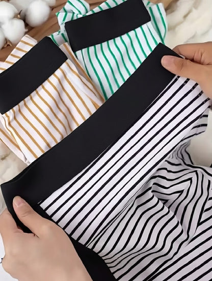 ZENVA Premium Men's Striped Boxer Briefs – Ultra Soft Stretch Trunks | Breathable Comfort & Modern Fit (PACK OF 3)