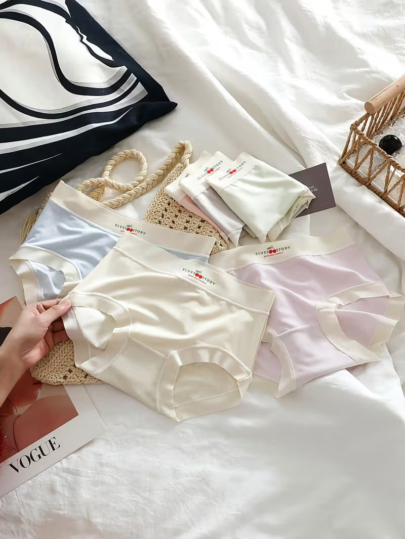 Women’s Soft Stretch Mid-Waist Panties – Pack of 5 | Pastel Color Everyday Briefs | Comfortable Full Coverage Underwear