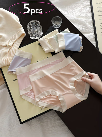 Women’s Pastel Soft-Stretch Mid-Waist Panties – Pack of 5