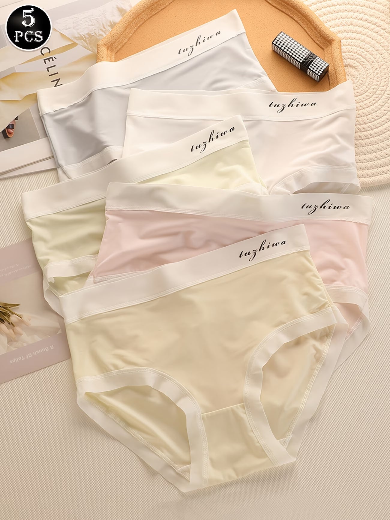 Ultra-Soft Women’s Seamless Panties | Breathable Stretch Mid-Waist Underwear for Everyday Comfort(PACK OF 5)