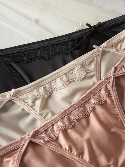 Women’s Satin Silk Panty Combo Pack of 3 | Soft Glossy Bikini Briefs | Comfortable Stretchable Everyday Innerwear