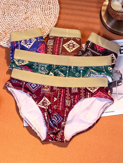 ZENVA Men’s Tribal Print Briefs – Breathable Stretch Comfort Innerwear (Pack of 5)