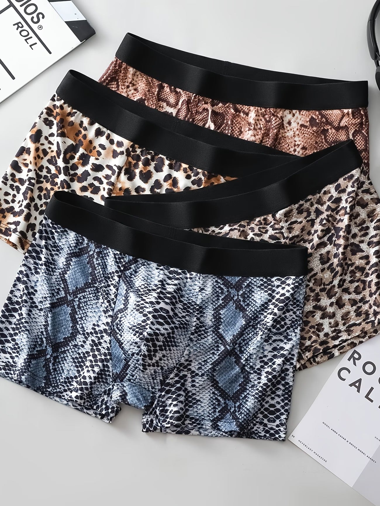 ZENVA™ WildFlex Boxer Briefs – Ultra Soft Breathable Stretch Animal Print Edition (PACK OF 4)