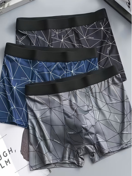 ZENVA™ Ice-Silk Boxer Briefs – Ultra Smooth Breathable Stretch (PACK OF 3)