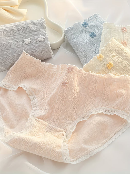 CloudSoft Cotton Comfort Panties – Ultra Breathable | Ribbed Stretch | All-Day Ease (PACK OF 5)