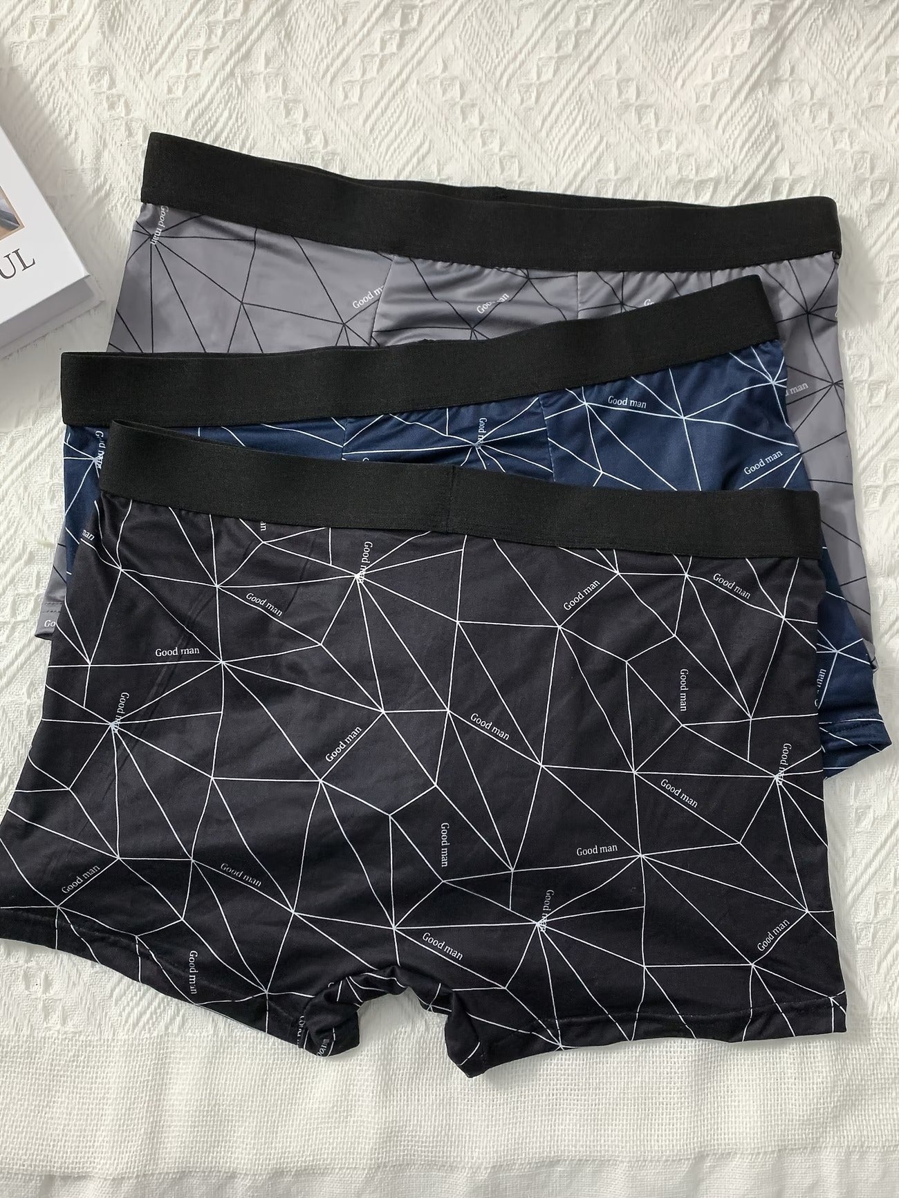 Zenva Geometric Print Boxer Briefs – Breathable Stretch Comfort (PACK OF 3)