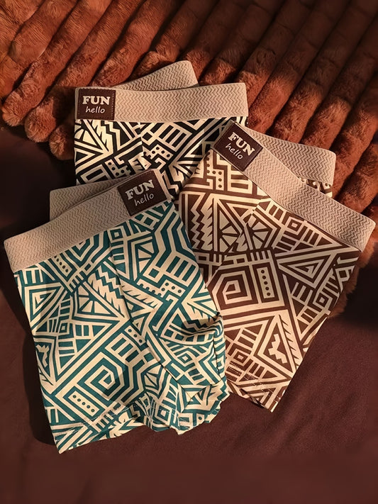 ZENVA™ Printed Boxer Briefs – Ultra Soft Stretch Cotton (PACK OF 3)