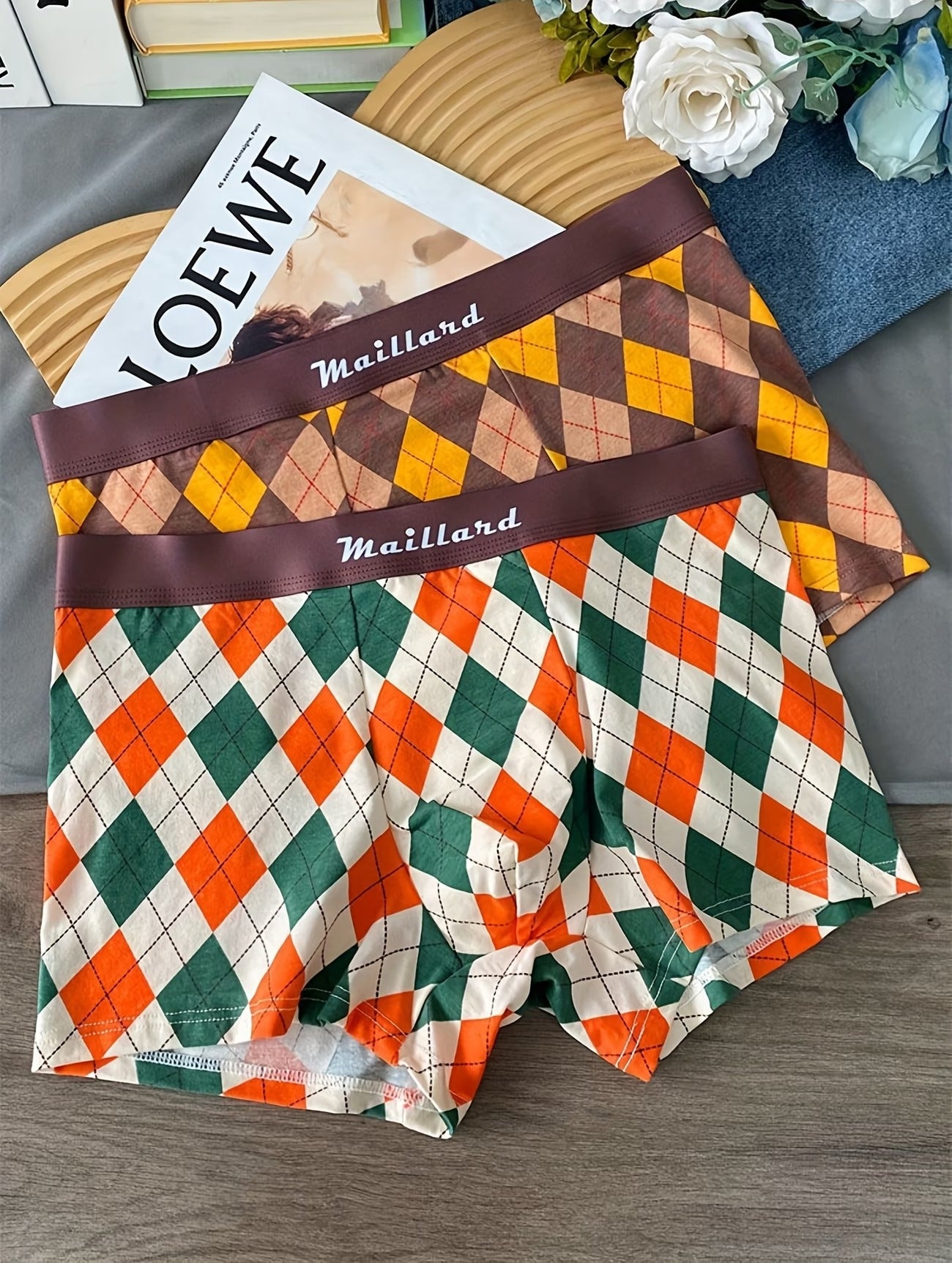 Premium Argyle Cotton Boxer Briefs – Ultra Soft Stretch Comfort (PACK OF 3)