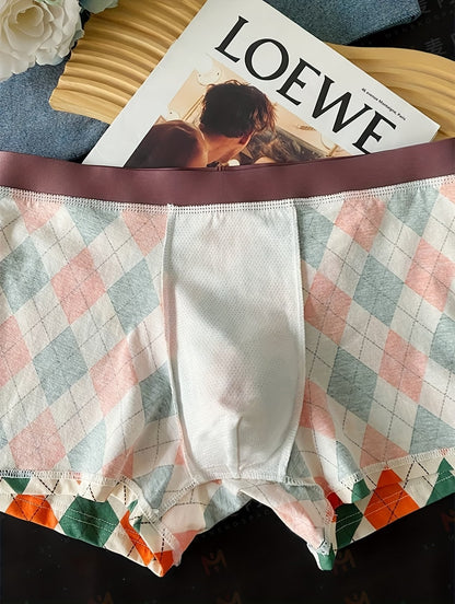 Premium Argyle Cotton Boxer Briefs – Ultra Soft Stretch Comfort (PACK OF 3)