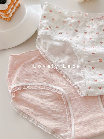 Soft Cotton Textured Panties (4 PCS Set) – Skin-Friendly, Stretch Comfort, Cute Everyday Essentials