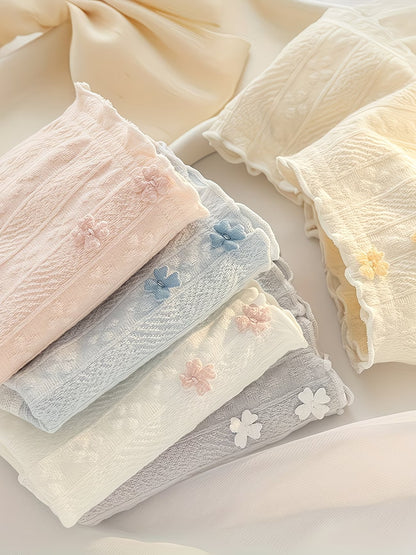 CloudSoft Cotton Comfort Panties – Ultra Breathable | Ribbed Stretch | All-Day Ease (PACK OF 5)