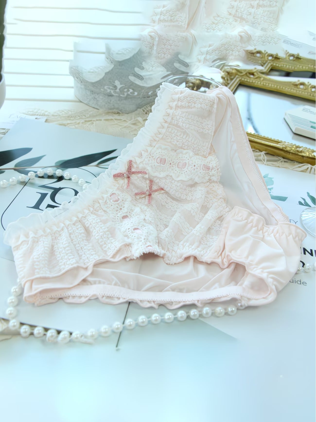 Princess Frill Lace Panties – Soft Cotton | Cute Ribbon Detail | Luxe Comfort (PACK OF 3)