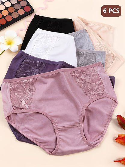 Everyday Luxe Lace Cotton Panty (Pack of 6) – Soft, Breathable & Elegant Fit