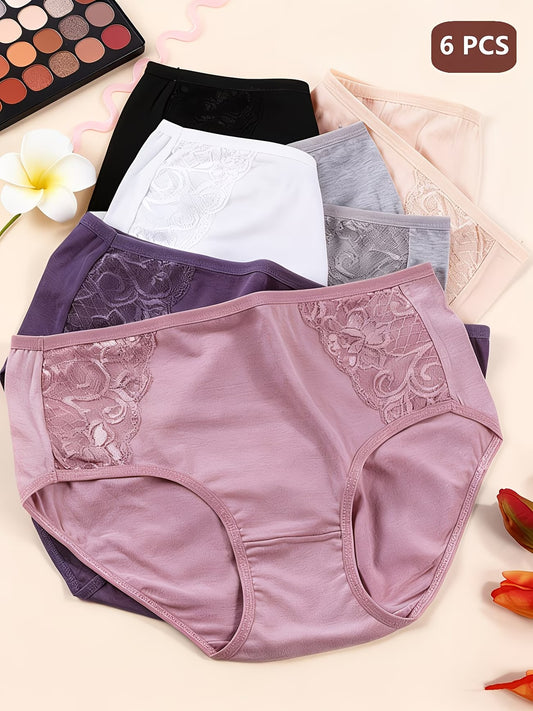 Everyday Luxe Lace Cotton Panty (Pack of 6) – Soft, Breathable & Elegant Fit