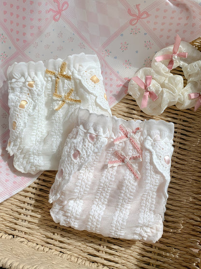 Princess Frill Lace Panties – Soft Cotton | Cute Ribbon Detail | Luxe Comfort (PACK OF 3)