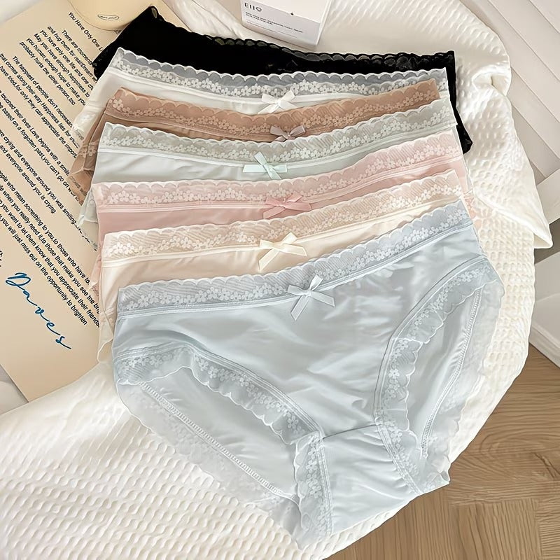 LuxeSilk Lace Everyday Panties – Breathable Comfort | Soft Stretch | Seamless Fit (PACK OF 6)