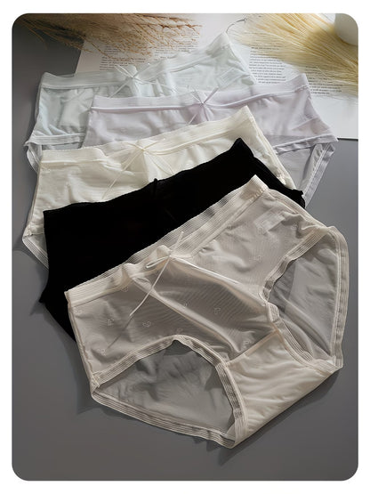 Sheer AirSilk Mesh Panties – Ultra-Breathable, Feather-Light Stretch & Invisible Comfort (5 PCS Pack)
