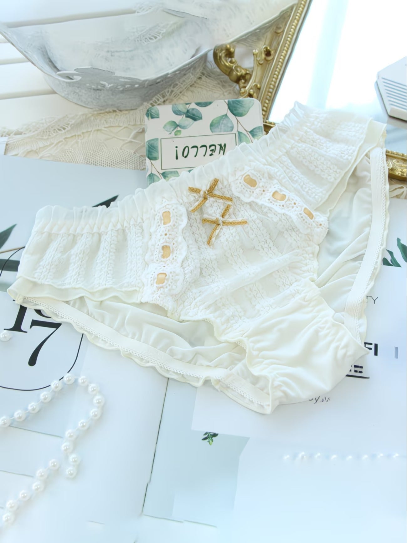 Princess Frill Lace Panties – Soft Cotton | Cute Ribbon Detail | Luxe Comfort (PACK OF 3)