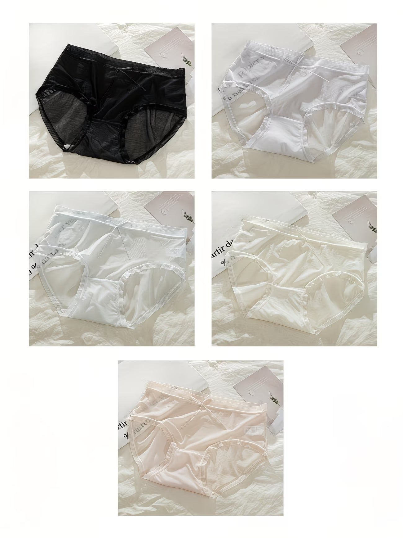 Sheer AirSilk Mesh Panties – Ultra-Breathable, Feather-Light Stretch & Invisible Comfort (5 PCS Pack)