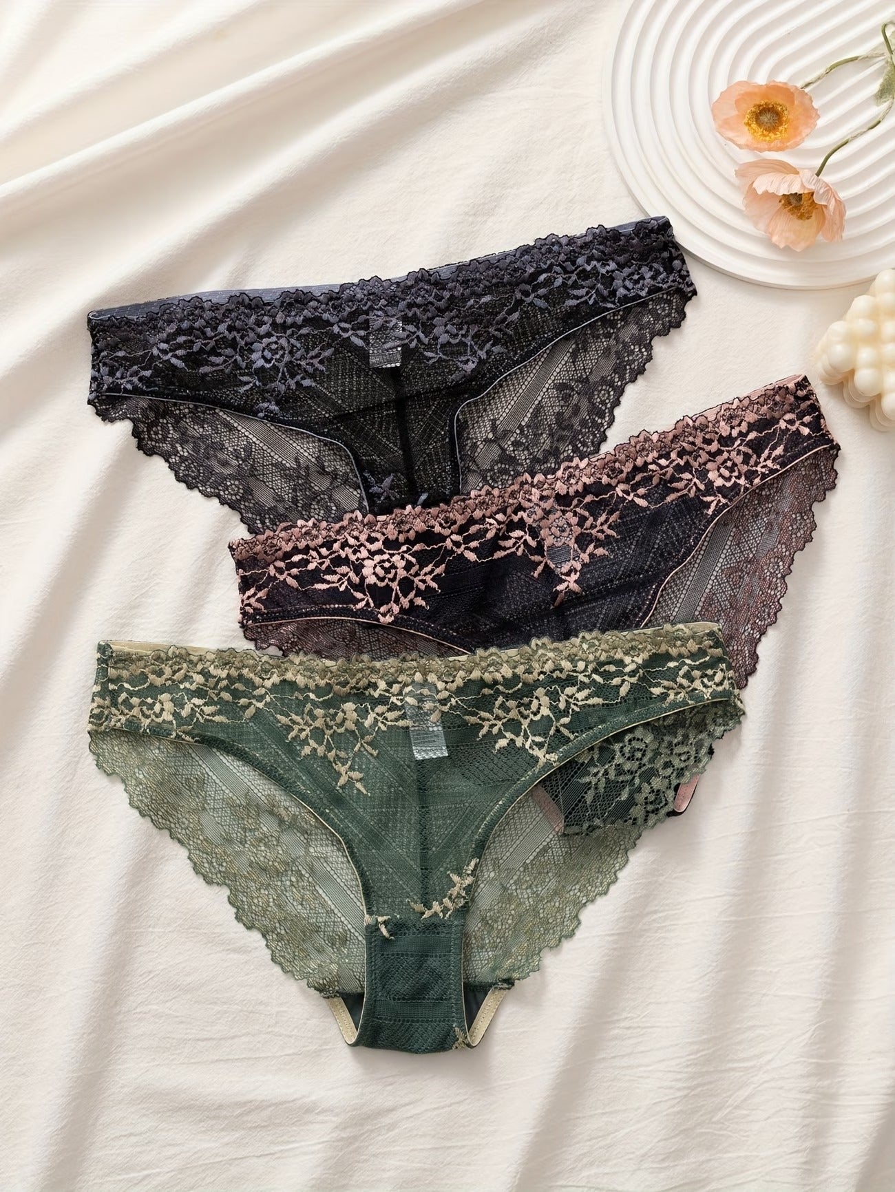 LaceLux Premium Panties – Breathable Comfort, Soft Stretch & Elegant Second-Skin Fit (PACK OF 3)