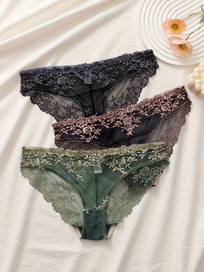 LaceLux Premium Panties – Breathable Comfort, Soft Stretch & Elegant Second-Skin Fit (PACK OF 3)